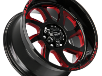 Aluminum Wheels 22x12 M22 GBMLR Series Milled Gloss Black/Candy Red 8 On 170 Bolt Pattern -44 Offset Off Road Monster