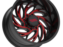 Aluminum Wheels 22x12 M29 GBMLR Series Gloss Black/Candy Red 8 On 180 Bolt Pattern -44 Offset Off Road Monster