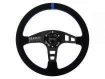 Flat Suede Steering Wheel 13 Inch Diameter Blue PRP Seats
