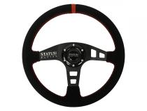 Flat Suede Steering Wheel 13 Inch Diameter Red PRP Seats