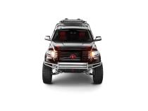 RSP PreRunner Replacement Front Bumper Direct Fit (1-38 Inch Rigid E-Series) with Skid Plate LED Light Mount 2014-2019 Toyota Tundra Textured Black NFab